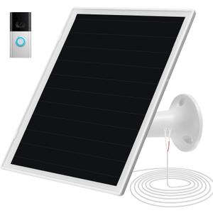Solar Panel Charger for Ri ng doorbell Camera, Compatible with Ring Video Doorbell 3/3+/4, Battery Video Doorbell Plus, Not for Ring Video Doorbell 2, Waterproof, 6W Fast Charging (1Pack)