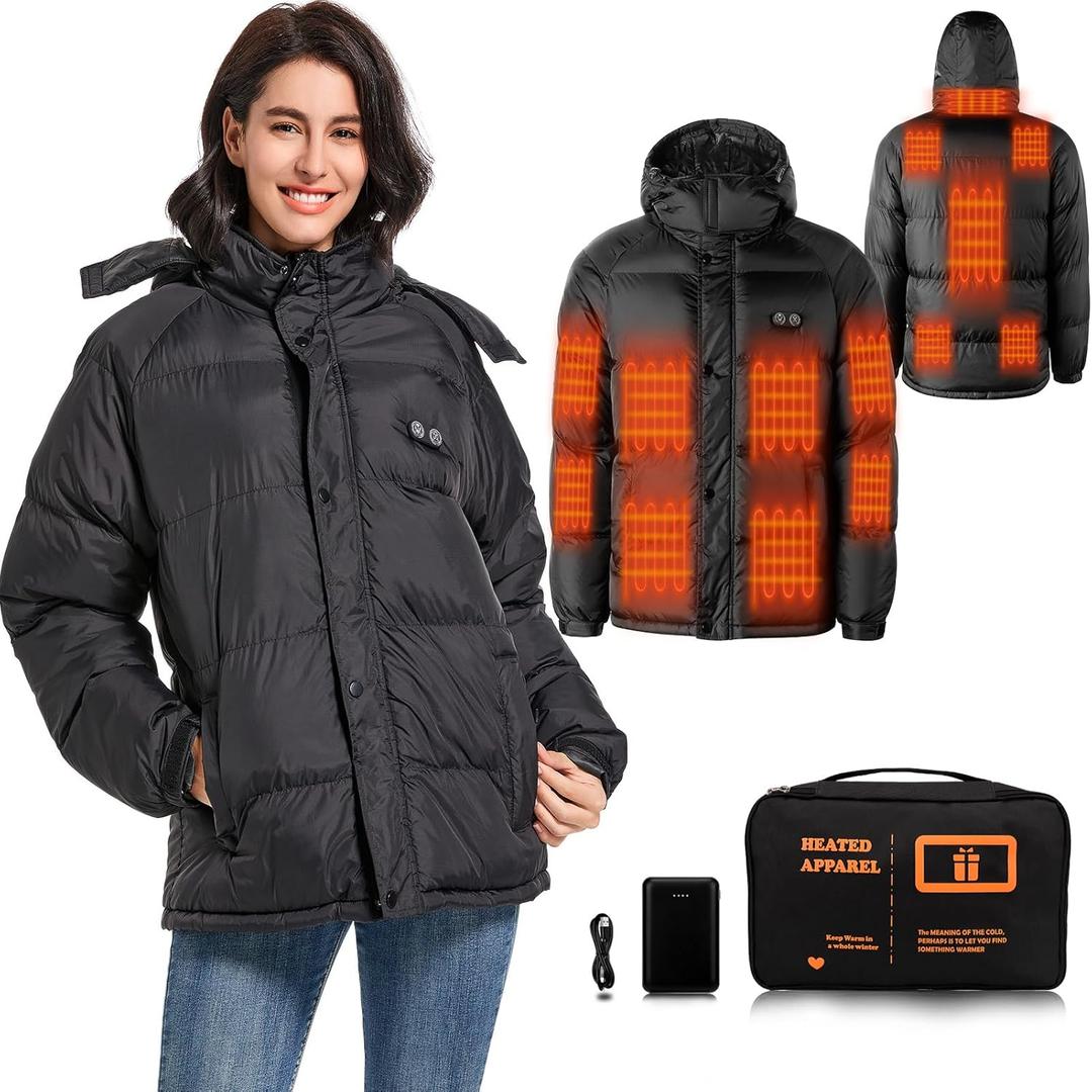 Heated Jacket,Heated Jackets For Women,Womens Heated Jacket,14Heating Zone Heated Coat With Battery Pack Included (Small)