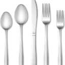 20 Pcs Black Silverware Set, Food-Grade Stainless Steel Flatware Set for 4, Square Cutlery Set, Mirror Polished Tableware Eating Utensils Set for Kitchen, Include Knife Fork Spoon Set,Dishwasher Safe (Square Handle 20 Pieces)