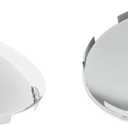 Semi Truck Hub Cap Cover - 5 Even Notched - for Front Wheel Universal Fit - 2 Pc Pack, Lip: 7/16" with pre-Installed Clips (Dome Top, Chrome)