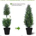 Two 2FT Tall Artificial Evergreen Trees, Beautiful and Realistic Human-Potted False Cypress, an Evergreen Plant for Home Porch Decoration,suitable for interior, office, living room and room decoration