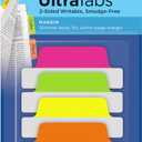 Avery Margin Ultra Tabs, 2.5" x 1", 2-Side Writable, Neon Colors, 24 Repositionable Tabs, 72 Packs (74767)