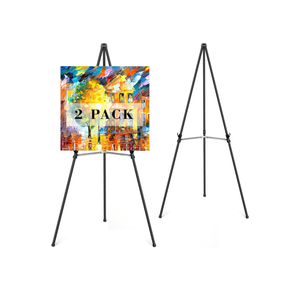 Easel Stand for Sign,63" Portable Metal Easel Stand for Wedding Sign, Adjustable Folding Art Easel for Display with Portable Bag (Black)