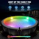 Solar Pool Light for Steel Wall Above Ground Pool Light,Submersible Pool Light with LCD Pool Thermometer,Underwater light for Pool Accessories,10 Light Modes Swimming Pool LED Lighting,1PC