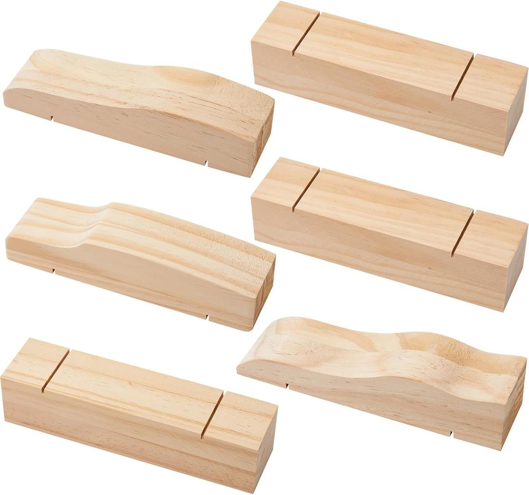 Soaoo 6 Pcs Derby Car Kit Body Blocks for Pine Wood Racing Pre Cut Derby Cylinder Weight Holes Sleek Aerodynamic Design Compliant Axle Slots Ready to Paint and Customize