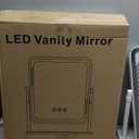 Vanity Mirror with Lights, Height-Adjustable & 360 Rotation, 1/10X Magnification, Three Color Lighting Modes, Makeup Mirror Smart Touch Control, Large Vanity Desk Mirror (17.5in,White)