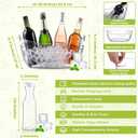 meekoo Mimosa Bar Clear Plastic Ice Bucket for Champagne Parties and Cocktail Buckets Set with Juice Carafes, Scoops, Chalkboard Labels, and Markers for Brunch, Bridal Showers, and Weddings