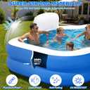 Extra Large Inflatable Pool with Pump, 121" X 90" X 22" Full-Sized Blow Up Pool with Seats for Adults, Family Inflatable Swimming Pool for Summer Water Party Backyard Garden Lawn