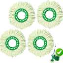 4 Pack Mop Head Replacement for Libman Tornado Spin Mop, Resuable Microfiber Mop Refill Head for Libman Tornado Spin Mop System, Easy to Replace, Machine Washable