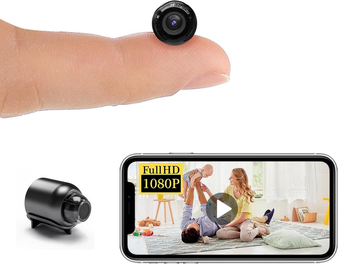 Smallest Wireless WiFi IP Camera,HD1080P Concealed Mini Camera with Video Recording Live Feed,Baby Monitor,Nanny Cam,with Night Vision,Motion Detection,Cloud Storage for Security with iOS Android APP