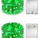 2 Pack Battery Operated Fairy Lights with Timer, Led Mini Lights for Christmas and Halloween Lighting Decoration, 6 Hours ON/18 Hours Off,30 Count LEDs,10 Feet (Green) - no Batteries