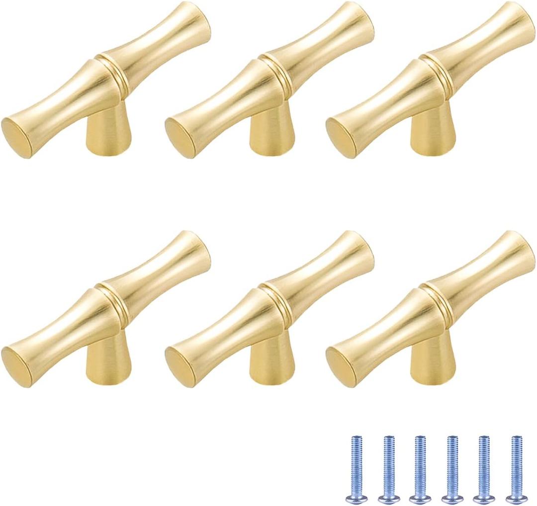Bamboo Shape Cabinet Knobs Gold Dresser Knobs Kitchen Knobs Zinc Alloy Cupboard Wardrobe Knobs Drawer Pulls Door Knobs Single Hole Hardware Drawer Handles, 6 Pack Bamboo Shape Cabinet Knobs Gold Dresser Knobs Kitchen Knobs Zinc Alloy Cupboard Wardrobe Knobs Drawer Pulls Door Knobs Single Hole Hardware Drawer Handles, 6 Pack