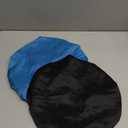 2Pcs Silk Bonnet for Sleeping, Satin Hair Bonnets, Soft Elastic Band Silk Sleep Cap, Hair Wrap for Women(Black Peacock Blue)