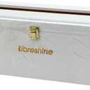 Libreshine White 18 Inch Plastic Wrap Dispenser with Slide Cutter & Roller, Heavy Duty Bamboo Commercial Film Wrap Holder for 3000ft Food Service Cling Film, 1000ft Foil, Butcher/Freezer/Kraft Paper