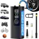 Anycash Tire Inflator Portable Air Compressor, 150PSI Air Pump for Car Tires with Pressure Gauge, Fast Tire Inflator for Car, Motorcycle, Bicycle, Balls, LED Light and Auto Shut-Off