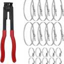 For Auto/ATV CV Joint Axle Boot Clamp Pliers Tool with 20 Crimp Bands -Ear Type Extension For Most Cars