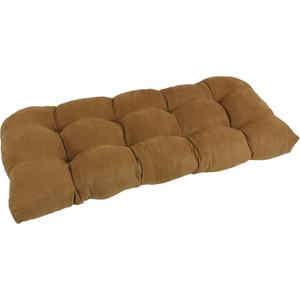 Blazing Needles Microsuede Rounded Back Loveseat Cushion, 42" x 19", Saddle Brown