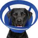 SAWMONG Dog Cone, Soft Dog Cones for Large Dogs After Surgery, Breathable Pet Cone Collar to Stop Licking, Comfy Elizabeth E-Collar for Dogs Cones Alternative (XL, Blue)