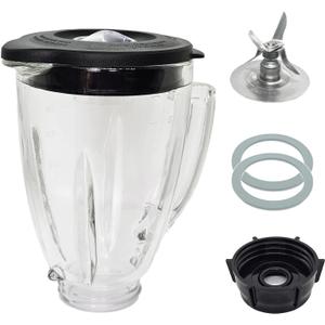 6 Cup Blender Glass Jar with Blade, Blender Replacement Parts for Aspas Para Licuadora Oster Osterizer Classic Series (NOT fit Pro, Master or Versa models)