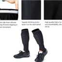 Soccer Shin Guards, Soccer Protective Gear with Calf and Ankle Pads, Shin Guard Pads for Youth and Adult (Medium, Black)