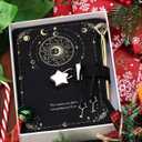 Hoci Poci Diary with Lock and Keys for Girls Gift Ideas, 360 Kraft Pages Journal for Women, B6 Refillable Notebook for Writing with Pen and Bookmark (Astro Black)