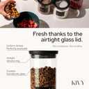 KIVY Airtight glass jars with transparent Glass Lid [2x 60oz] Glass airtight food storage containers - Pasta containers storage - Spaghetti container - Pasta containers for pantry flour Jar
