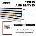 Wood Slat Acoustic Panels, 94.5 x 7.9 Inch,4 Pcs,White Marble