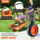 VEVOR Wheelbarrow Cart, 5 Cu. Ft. Load & 397 lbs Capacity, 2 Wheels Garden Dump Cart, Garden Wagon with Handle & 10" Wide Track Wheels, Easy Loading Utility Yard Cart & Wagons for Outdoor Lawn Yard