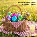 Jumbo Plastic Metallic Easter Eggs for Easter Basket Hunt Egg Party Classroom Prize Supplies and Filling Treats