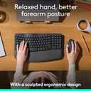 Logitech Ergo M575S Wireless Trackball Mouse, Wireless Ergonomic Mouse with Bluetooth and Encrypted Dongle, Comfortable Thumb Control, Precise and Smooth Tracking, for PC/Mac - Black Silver Ball