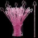 Tioncy 60 Christmas Drink Stirrers Christmas Coffee Stirrers Bulk Christmas Tree Top Swizzle Sticks Plastic Drink Stirrers Glitter Swizzle Sticks for Drinks Bar Christmas Party (Pink)
