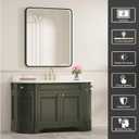 30x36 Inch LED Bathroom Mirror with Lights, Black Metal Framed LED Mirror for Bathroom, 3 Colors and Stepless Dimmable Wall Mounted Lighted Bathroom Vanity Mirror, Anti-Fog, Memory