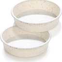 Vinino 6 Inch Silicone Round Cake Pan with Metal Reinforced Frame Set of 2, Nonstick Silicone Springform Pan for Baking Suitable for Making Layers, Cheese & Chocolate Cakes (Cream:2 PCS)