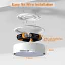 TOOWELL Motion Sensor Ceiling Light Battery Operated Indoor/Outdoor LED Ceiling Lights for Closet Hallway Pantry Laundry Stairs Garage Bathroom Shower Porch Shed Wall 400LM Motion Activated Light