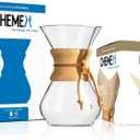 CHEMEX Bundle - 6-Cup Classic Series - 100 ct Square Filters - Exclusive Packaging