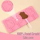 2 x 1 Pcs Christmas Bear Chocolate Silicone Mold, Cute Bear Lollipop Fondant Mold, for Christmas Party Cake Decoration, Biscuit Candy Flower Paste Chewing Gum Resistant to High and Low Temperature