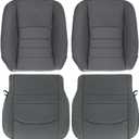 SecosAutoparts Driver and Passenger Side Bottom and Top Lean Back Replacement Seat Cover Gray Cloth Compatible with Dodge Ram 1500 2500 3500 4500 5500 2013 2014 2015 2016 2017 2018