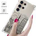 ENDIY Compatible with Samsung Galaxy S24 Ultra Cases with Design, Cute Transparent Designer Phone Case for Women Girls Girly with Heavy Duty Protective Bumper (Clear Paris City Eiffel Tower)
