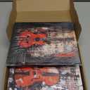 Framed Vintage Music Themed Wall Art Canvas, Guitar, Piano, Saxophone, Violin Prints for Bedroom Home Decor, Set of 4-8x10 Inch