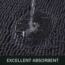 LOCHAS Luxury Bathroom Rug Shaggy Bath Mat 24 x 48 Inch, Washable Non Slip Bath Rugs for Bathroom Shower, Soft Plush Chenille Absorbent Carpets Mats, Dark Grey