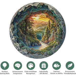 500 Piece Jigsaw Puzzle for Adults – Beach Glass Heart Jigsaw Puzzles 500 Pieces, Sunset Ocean Heart-Shaped Puzzles for Adults 500 Pieces, Challenging Perfect for Game Nights