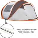Instant Pop Up Tents for Camping, 4/6 Person Easy Pop Up Camping Tents,Automatic Set Up Tent in 3 Seconds,Waterproof Sunshade Family Tent,Lightweight Dome Tent for Outdoor Camping,Hiking & Beach, Large
