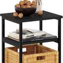 Furinno Just 3-Tier Metal Frame End Table with Storage Shelves, 1-Pack, Espresso