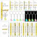 24 Sets Duck Pens Gifts Sets Include Yellow Duck Resin Keychains Cute Ballpoint Pen You're Awesome Cards Bookmarks Students Gifts for School Supplies