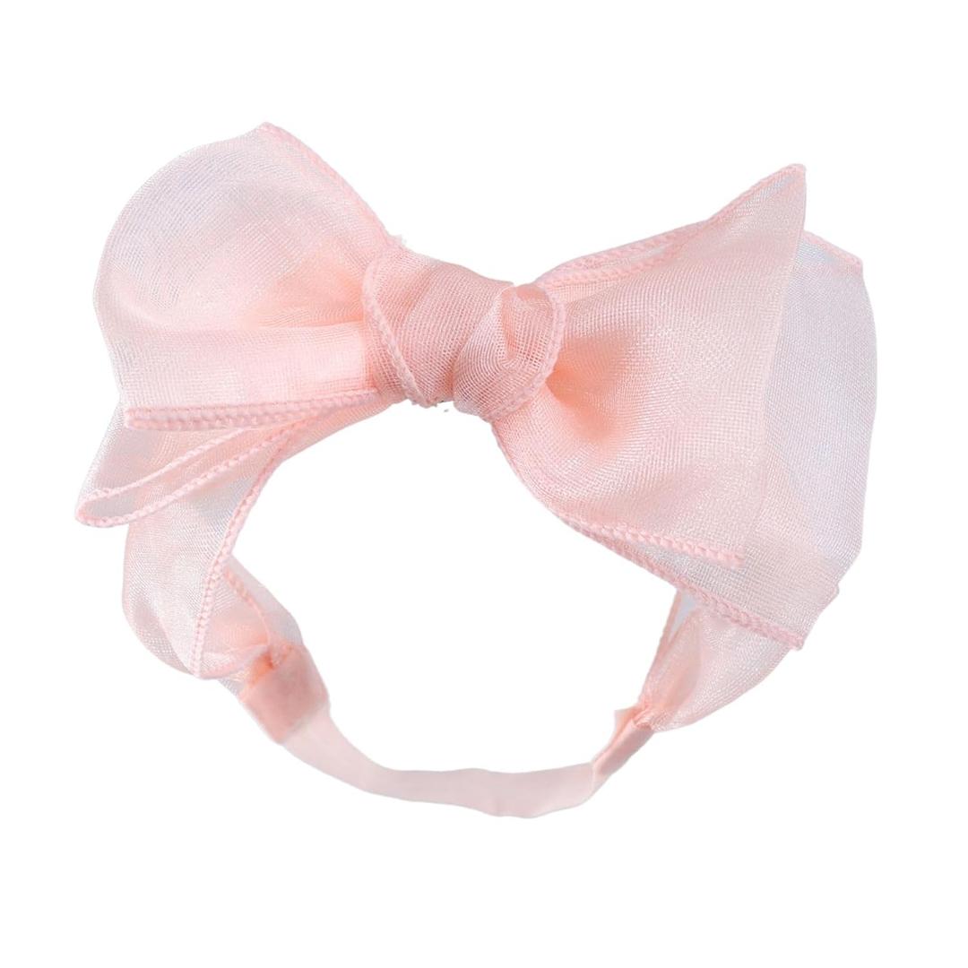 Lace Big Bow Baby Girls Headband Floral Hair Band Toddlers Newborn Infants Christening Baptism Party Hair Accessories for 6-36 Months Elastics Hairband (Style 6)