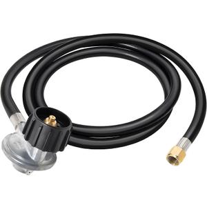 ABYDA 4 FT Propane Regulator and Adapter Hose, Universal Gas Grill Regulator Replacement Parts, Propane Tank Hose for Most LP Gas Grill, Fire Pit Table and Weber, 3/8" Female Flare Nut