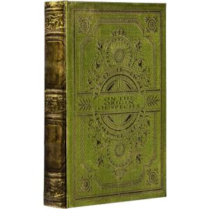Vintage Style Olive Green Faux Leather Embossed Book Box - Decorative Storage Box 3-03