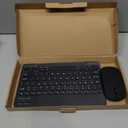 Ultra-Slim Small Bluetooth Keyboard and Mouse Combo Portable Rechargeable Wireless Keyboard for Android Tablet Cell Phone Samsung Smartphone iPhone iPad mini Pro Air 10.2 10.9 11 12.9 13 inch (Black)