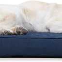 Furhaven Cooling Gel Dog Bed for Large Dogs w/ Removable Bolsters & Washable Cover, For Dogs Up to 95 lbs - Quilted Sofa - Navy (Blue), Jumbo/XL