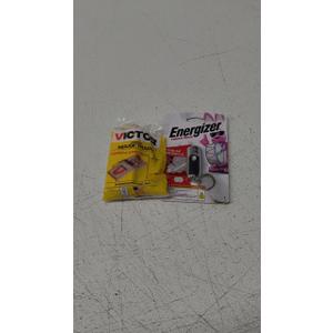 Metal Pedal Mouse Trap, 2-Pk. And Energizer - Touch Tech Keychain Light - silver